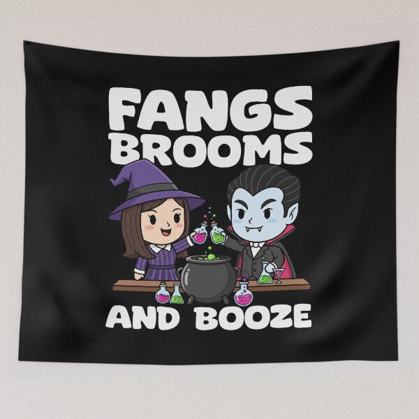 Item preview, FANGS, BROOMS AND BOOZE - WITCH HALLOWEEN designed and sold by KEF Custom.