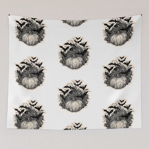 Item preview, Halloween Bats and pumpkins designed and sold by MendaciousMina.