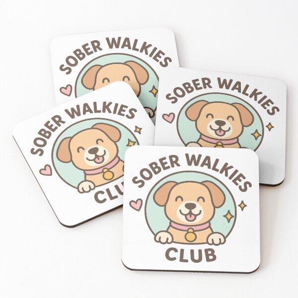 Item preview, Sober Walkies Club – Cute Dog & Sobriety Inspired Design designed and sold by CeeBeesDesigns.
