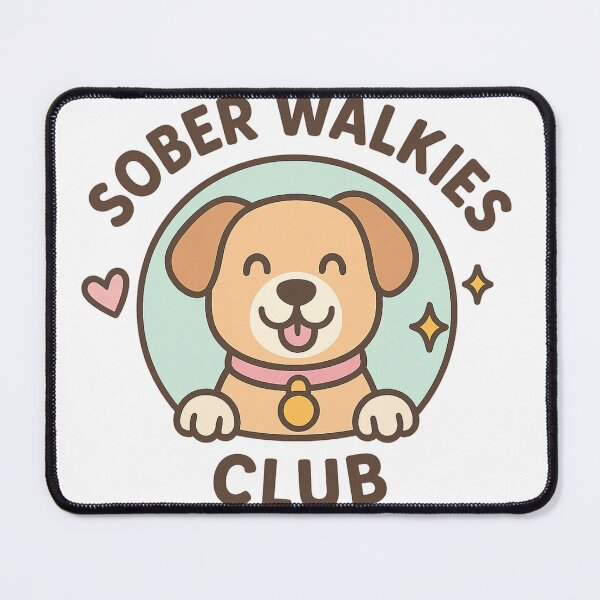 Item preview, Sober Walkies Club – Cute Dog & Sobriety Inspired Design designed and sold by CeeBeesDesigns.