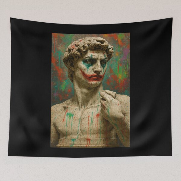 Item preview, Michelangelo’s David as the Joker – Graffiti Street Art designed and sold by Enea Kelo.