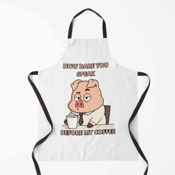 Item preview, Funny Mr. Pig Coffee Meme – "How Dare You Speak Before My Coffee" Cartoon Design designed and sold by menda_w_okularach.