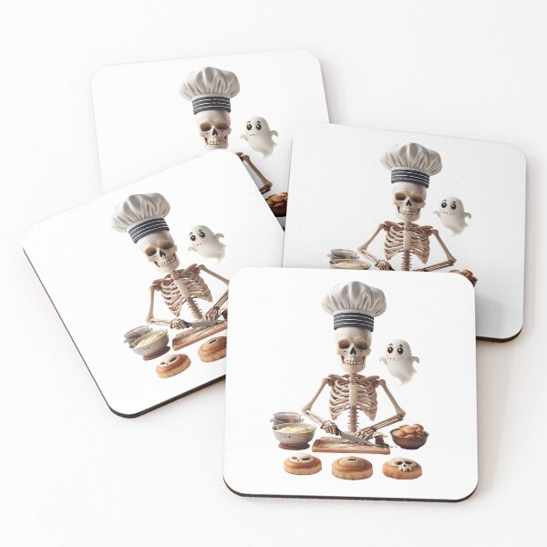 Item preview, Ghost & Skeleton Bakers – Spooky Cute Print designed and sold by GoxyVision.
