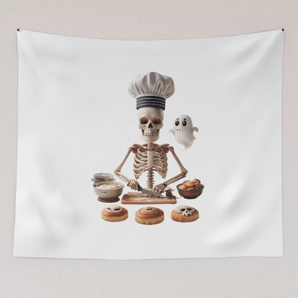 Item preview, Ghost & Skeleton Bakers – Spooky Cute Print designed and sold by GoxyVision.