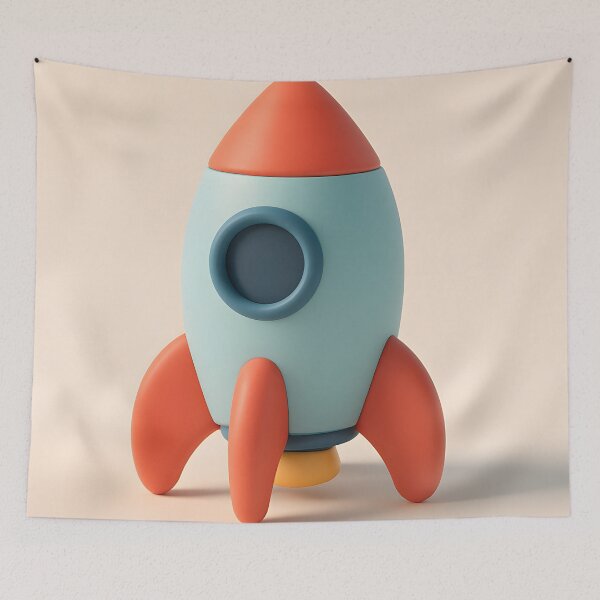 Item preview, Cute Cartoon Rocket Illustration designed and sold by SassyArtistry.