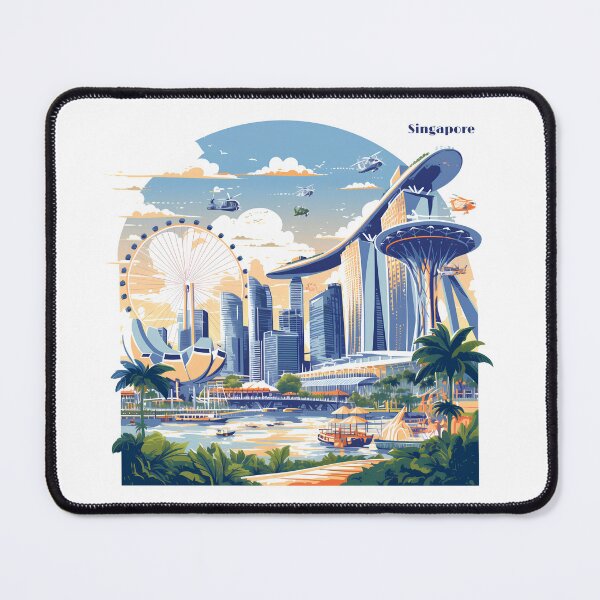 Item preview, Vibrant Singapore Landmarks designed and sold by Windy-market.