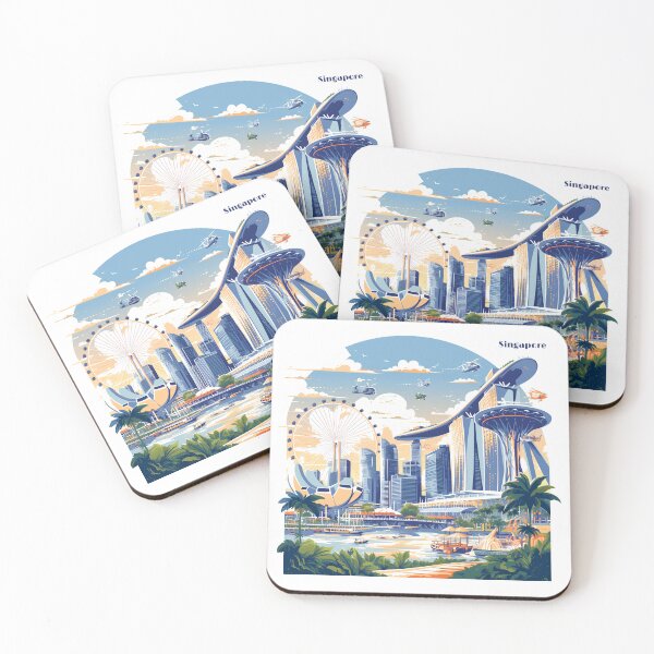 Item preview, Vibrant Singapore Landmarks designed and sold by Windy-market.