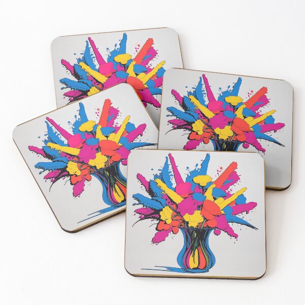 Item preview, Pop Art Abstract Colorful Flowers designed and sold by Pixel--Threads.
