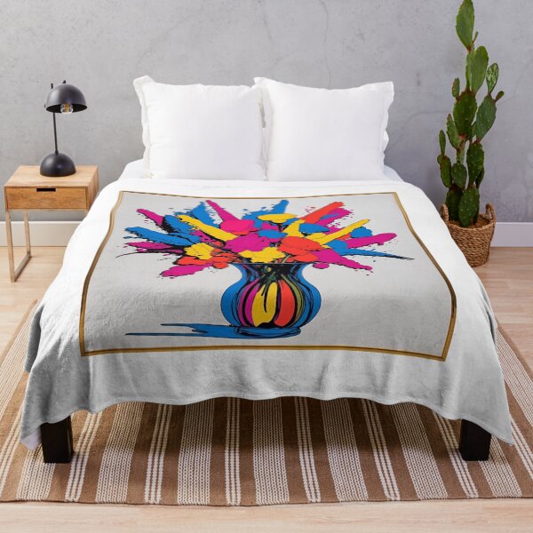 Item preview, Pop Art Abstract Colorful Flowers designed and sold by Pixel--Threads.