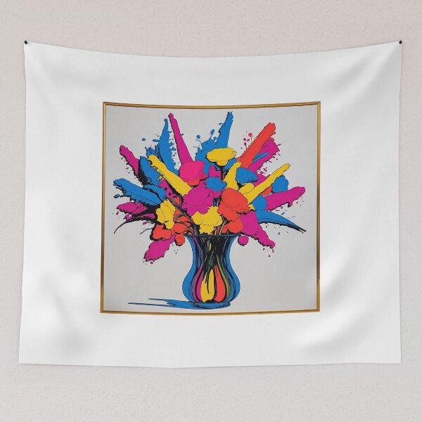 Item preview, Pop Art Abstract Colorful Flowers designed and sold by Pixel--Threads.