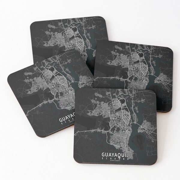 Item preview, Guayaquil City Map of Guayas, Ecuador - Dark designed and sold by deMAP.