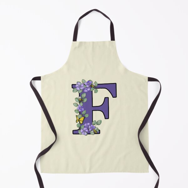 Item preview, Letter F, Decorated Purple Initial, Eucalyptus Leaves, Periwinkles, Bees and Butterfly designed and sold by JoyfulWhimsy.