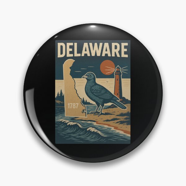 Item preview, Vintage Delaware T-Shirt – Retro Blue Hen & Lighthouse Design for State Pride & Travel Fans designed and sold by Thehatinthecat.
