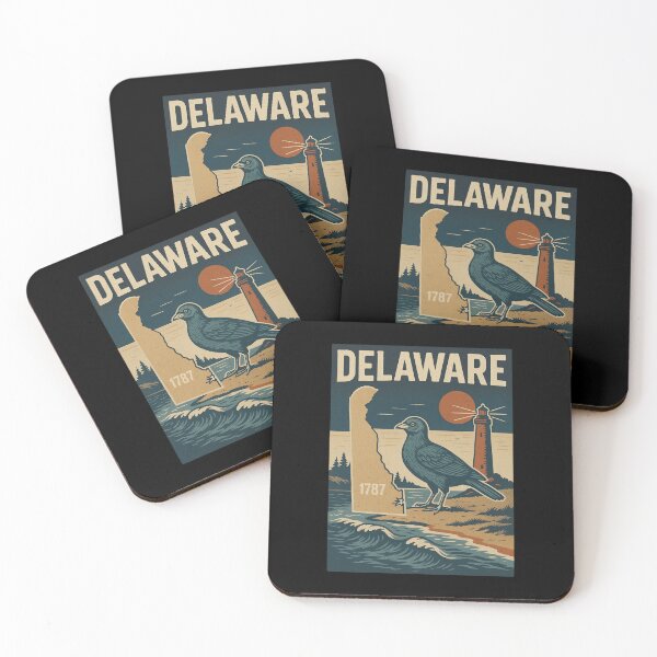 Item preview, Vintage Delaware T-Shirt – Retro Blue Hen & Lighthouse Design for State Pride & Travel Fans designed and sold by Thehatinthecat.