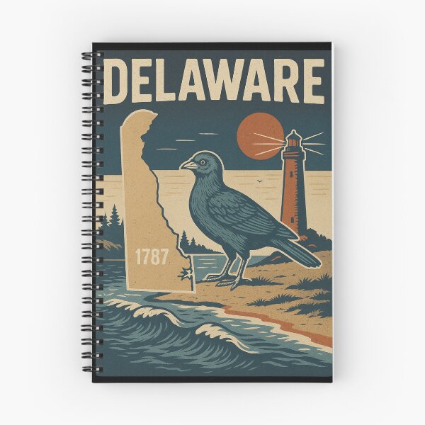 Item preview, Vintage Delaware T-Shirt – Retro Blue Hen & Lighthouse Design for State Pride & Travel Fans designed and sold by Thehatinthecat.
