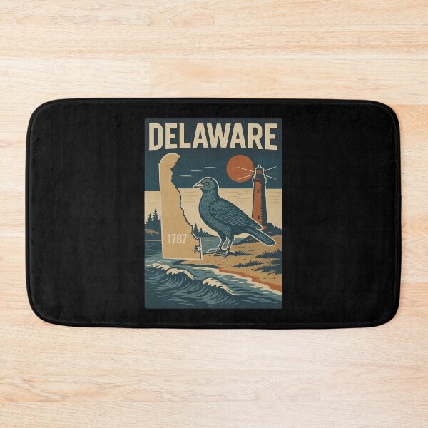 Item preview, Vintage Delaware T-Shirt – Retro Blue Hen & Lighthouse Design for State Pride & Travel Fans designed and sold by Thehatinthecat.