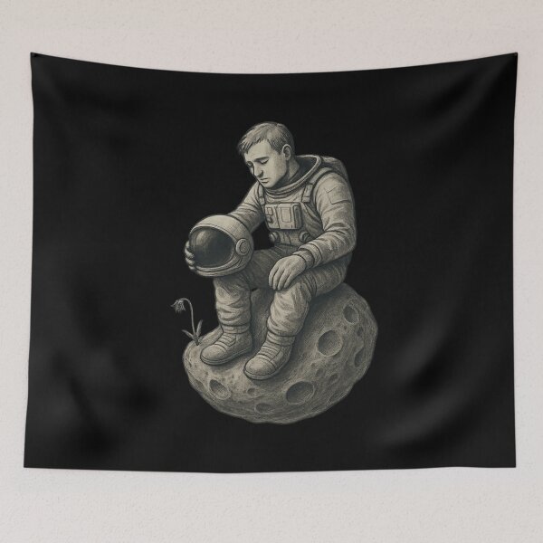Item preview, Lonely Astronaut Sad Moon Design designed and sold by Nuvijo.