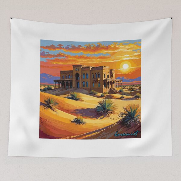 Item preview, Desert Sunset – Surreal Mansion in the Sands designed and sold by DreamistStore.