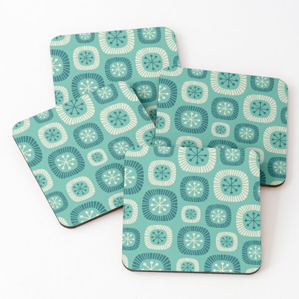 Item preview, Mid Century Modern Starburst Pattern in Mint & Teal Green designed and sold by tonymagnerart.