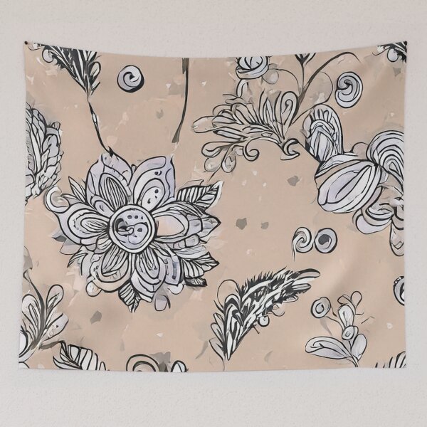 Item preview, Beige Floral Seamless Pattern designed and sold by SassyArtistry.
