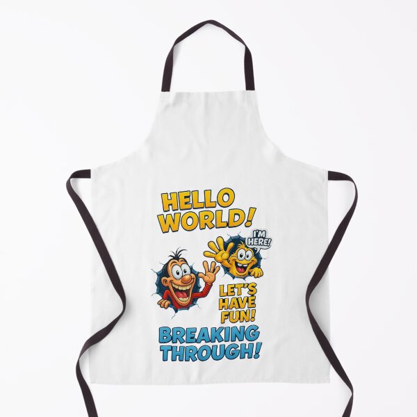 Item preview, Funny Cartoon Characters Breaking Through – Hello World Comic Design designed and sold by Sitred123.