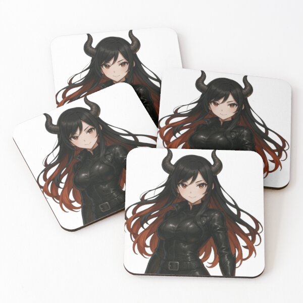 Item preview, Alythra – Charismatic demoness in black leather designed and sold by RebeccaLys Studio.