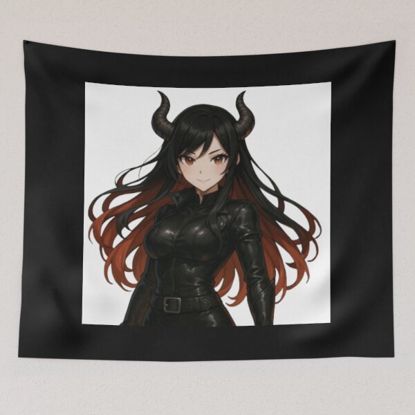 Item preview, Alythra – Charismatic demoness in black leather designed and sold by RebeccaLys Studio.