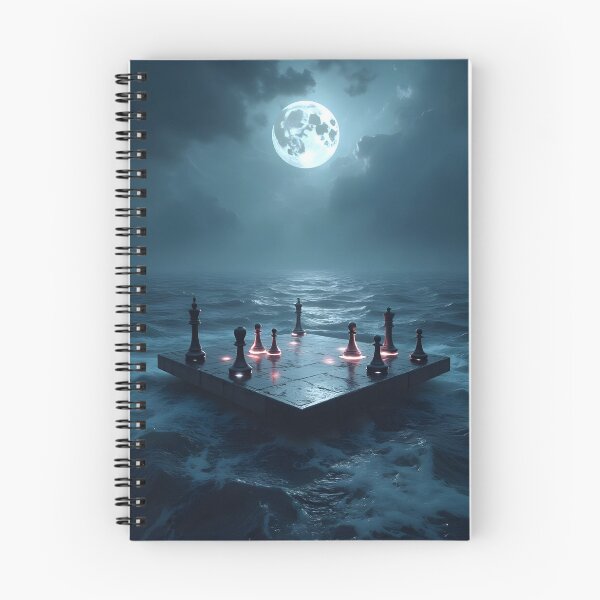 Item preview, Lunar Chessboard on the Ocean Abyss designed and sold by oanaunciuleanu.