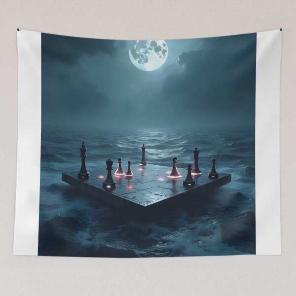 Item preview, Lunar Chessboard on the Ocean Abyss designed and sold by oanaunciuleanu.