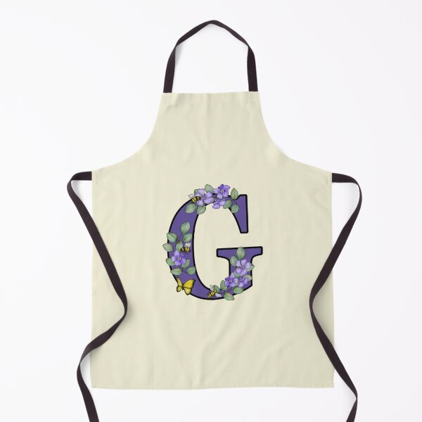 Item preview, Letter G, Decorated Purple Initial, Eucalyptus Leaves, Periwinkles, Bees and Butterfly designed and sold by JoyfulWhimsy.
