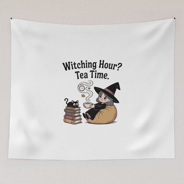 Item preview, Cozy Tea Witch Reading — Autumn Cottage  designed and sold by MagicWander.