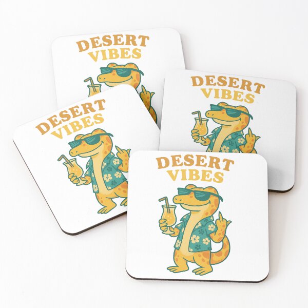 Item preview, Desert Vibes Lizard Meme – Funny Gecko in Hawaiian Shirt with Drink designed and sold by TypoVibeStudio.