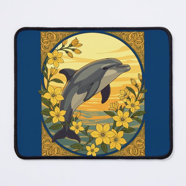 Item preview, Bottlenose dolphin With Yellow Jasmine Flowers designed and sold by taiche.