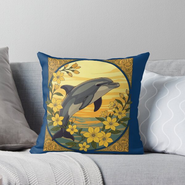 Item preview, Bottlenose dolphin With Yellow Jasmine Flowers designed and sold by taiche.