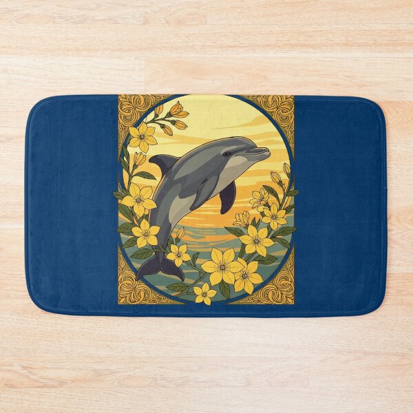 Item preview, Bottlenose dolphin With Yellow Jasmine Flowers designed and sold by taiche.