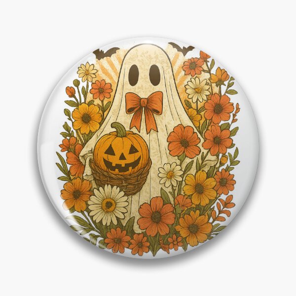 Item preview, Retro floral ghost halloween png｜lace ghost shirts｜halloween retro floral png｜floral halloween png designs｜halloween ghost floral png｜Falls designed and sold by PixelBlooming.
