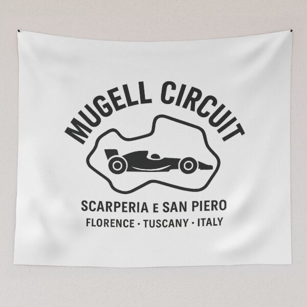 Item preview, Mugello Circuit Outline with Race Car | Florence Tuscany Italy Motorsport F1 Track Design designed and sold by Tidal Arts.