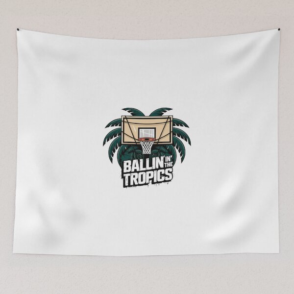 Item preview, Tropical Basketball Hoop – Palm Tree Court designed and sold by PhilllandArt.