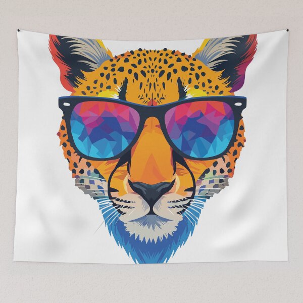 Item preview, Cool Colorful Cheetah in Sunglasses – Pop Art Animal Illustration designed and sold by Wild and Still Studio.