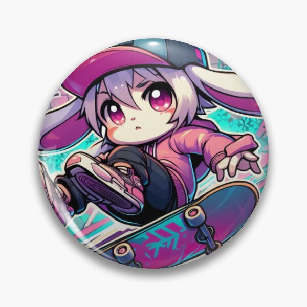 Item preview, Skater Bunny Kickflip – Chibi Street Style Sticker designed and sold by ChibiFusion.