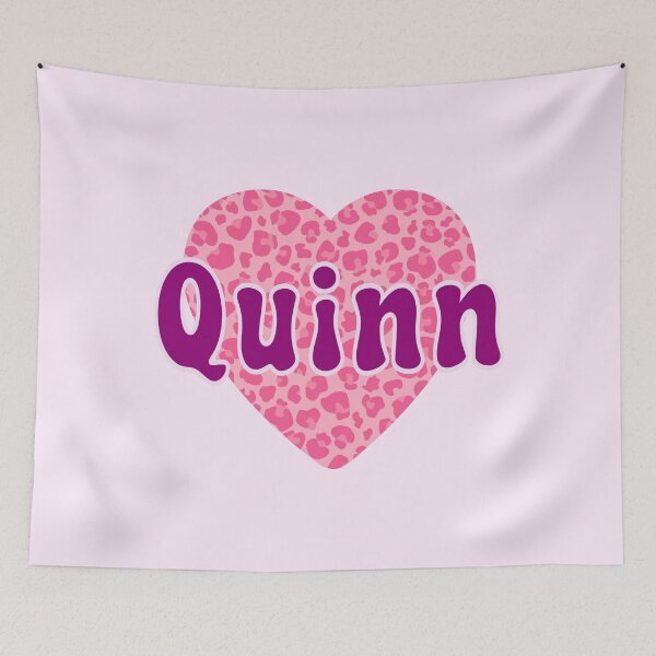 Artikelvorschau, Quinn Name Rosa Leopard Herz entworfen und verkauft von Jeallan Designs.