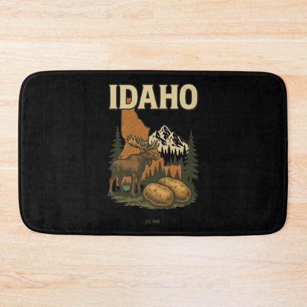 Item preview, Vintage Idaho Print– Rustic Mountain & Potato State Souvenir Tee designed and sold by Thehatinthecat.