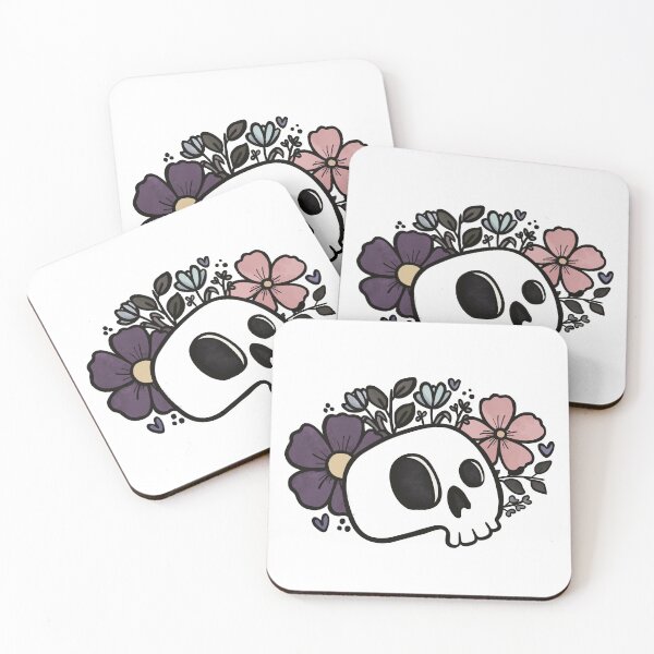 Item preview, Cute Skull with Flowers designed and sold by witchlingart.