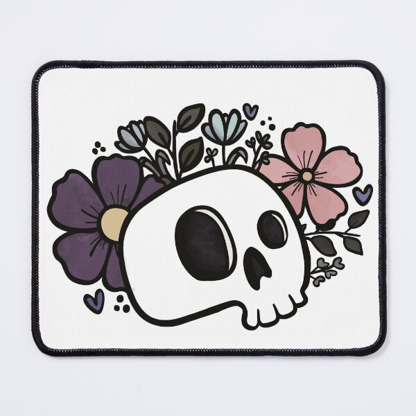 Item preview, Cute Skull with Flowers designed and sold by witchlingart.