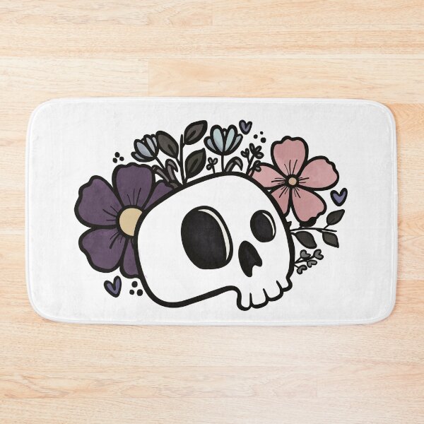 Item preview, Cute Skull with Flowers designed and sold by witchlingart.