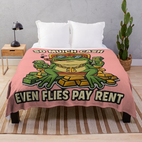 Item preview, Rich Frog Meme – So Much Cash Even Flies Pay Rent designed and sold by OxiSkor.