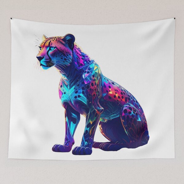 Artikelvorschau, Bunte Neon-Gepardenkunst – Leuchtende Wildkatze entworfen und verkauft von GloriousArtSKD.