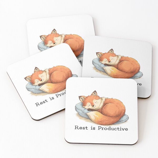Item preview, Motivation Meme - Rest is Productive Sleeping Fox designed and sold by hamishby.