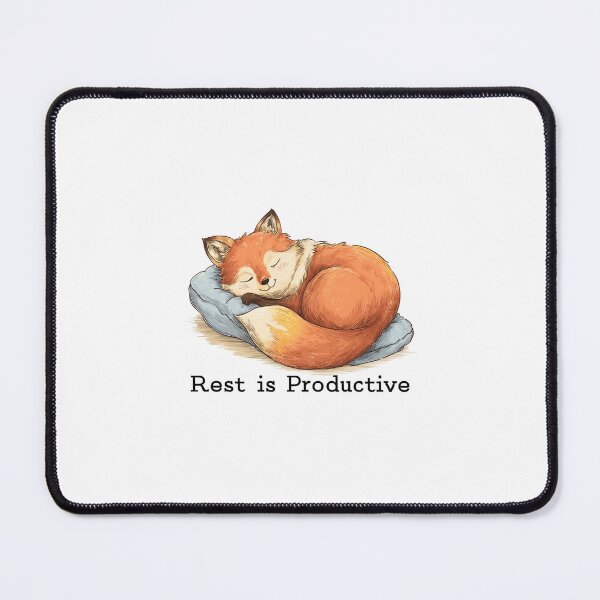 Item preview, Motivation Meme - Rest is Productive Sleeping Fox designed and sold by hamishby.