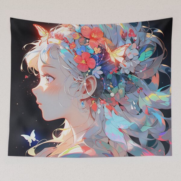 Item preview, Anime Girl with Butterfly Crown designed and sold by bubblegoth.